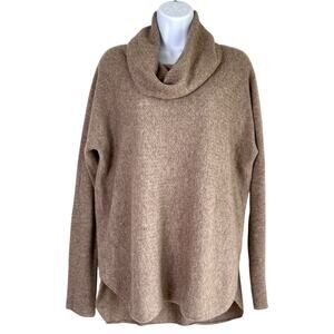 Cynthia Rowley Womens Cashmere Cowl Neck Sweater Beige Size Large Cozy Timeless